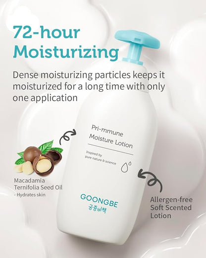 GOONGBE Pri-mmune Shampoo Bath & Moisture Lotion - Korean Baby Cleanser and Body Lotion - Hypoallergenic Moisturizing & Calming Daily Skincare - Gentle Cleanse, Naturally Derived, 11.8 oz.