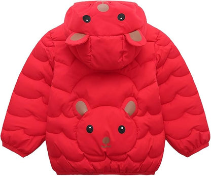 Toddler Winter Coats Puffer Padded Jacket Baby Boys Girls Bear Hoods Down Jacket Light Weight Infant Outerwear
