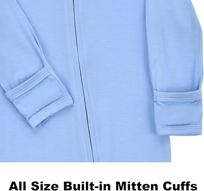 Aablexema Baby Footless Pajamas Zipper with Mitten, Rayon from Bamboo, Infant Long Sleeve Romper Pjs