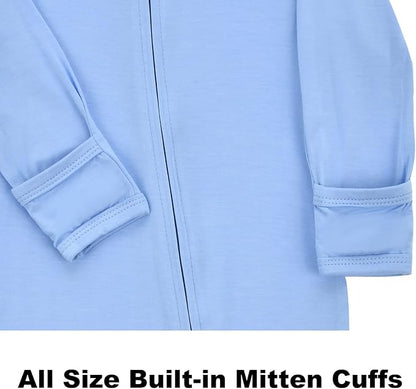 Aablexema Baby Footless Pajamas Zipper with Mitten, Rayon from Bamboo, Infant Long Sleeve Romper Pjs