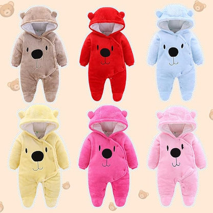 ALLAIBB Baby Newborn Snowsuit Winter Hooded Footie Fleece Jumpsuit for Infant Girls Boys