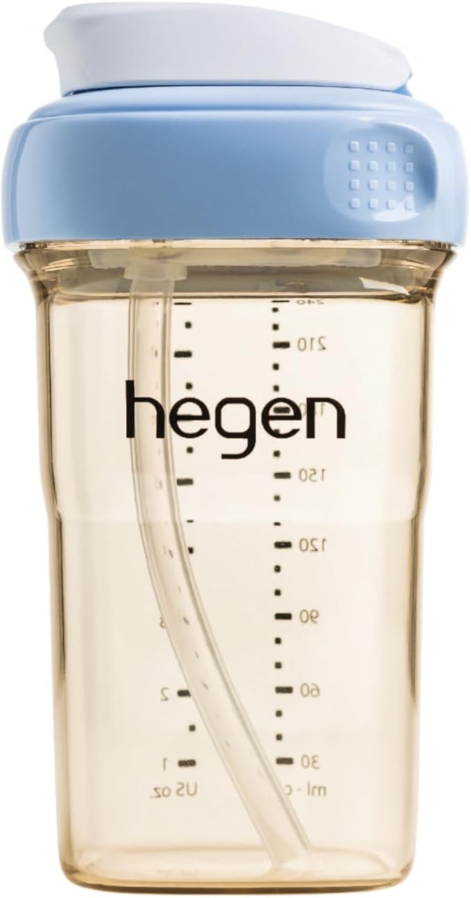 hegen PCTO™ 240ml/8oz Straw Cup PPSU Blue (Slow Flow) - 6 months and above