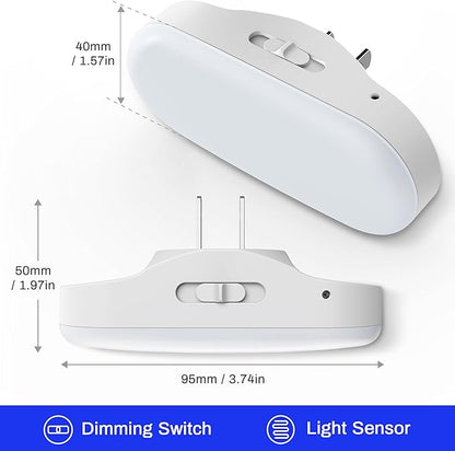 DORESshop Blue Night Light Plug into Wall With Light Sensor 4 Pack, 1W Led Dimmable night light for Bedroom, Kids Room, Bathroom, Gift