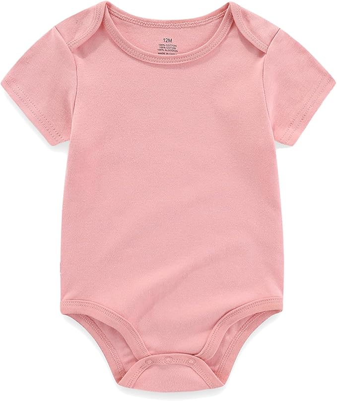 Unisex Baby Cotton Bodysuits 4-pack Short Sleeve Newborn Clothes