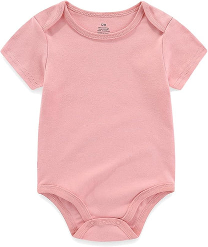 Unisex Baby Cotton Bodysuits 4-pack Short Sleeve Newborn Clothes