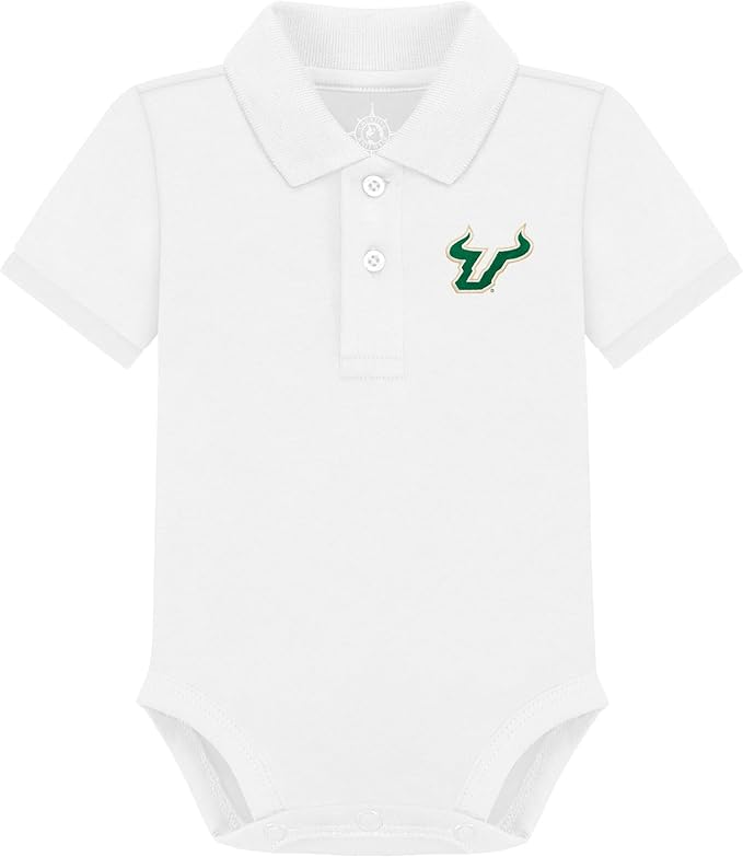 Creative Knitwear College Baby Polo Bodysuit Solid - Team Logo, Multiple Colors, for Boys & Girls (0-12 Months)