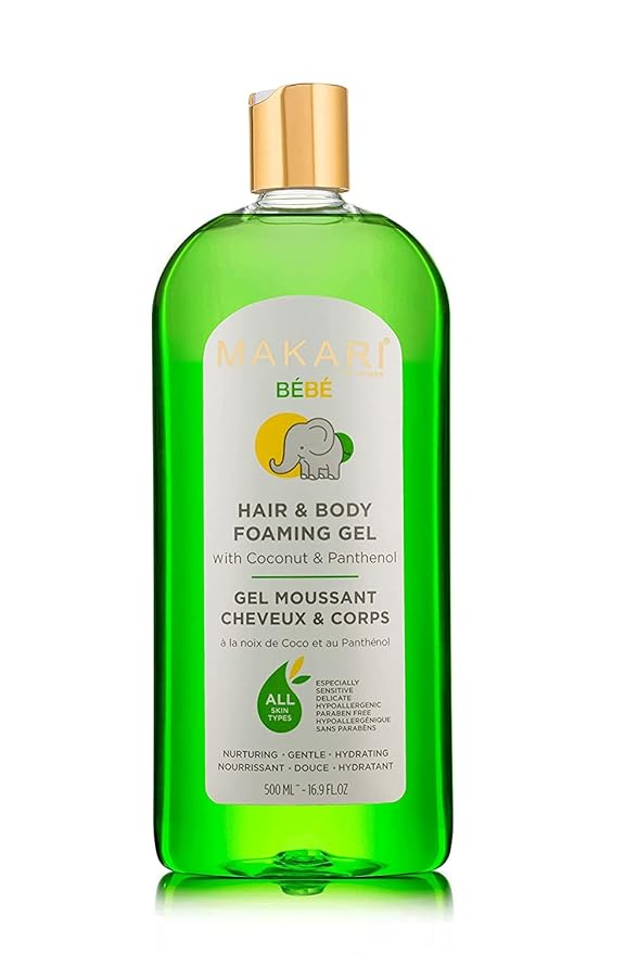 MAKARI Bebe 3-Piece Shower Gift Set | Foaming Gel, Cleansing Milk & Oil | Gentle, Nourishing Bath Routine for Newborn & Up | Hypoallergenic & Paraben-Free