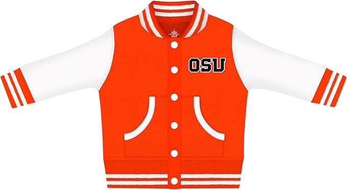 Creative Knitwear College Baby Varsity Jacket Lightweight - Team Logo, Multiple Colors, Unisex, (0 Months - 4T)