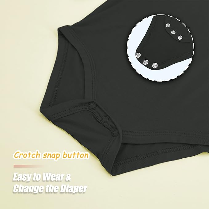 Jimonda Baby Bodysuits Rayon from Bamboo Short Sleeve Baby Boys Girls Rompers Soft Outfits Newborn Clothes