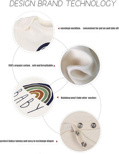 Cnins Newborn Baby Bodysuit - Pregnancy Announcement & Infant Loss Gift, Coming Soon & Rainbow Design Coming Home Outfit