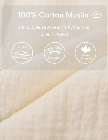 BINIDUCKLING Baby Kimono Robes Cotton Muslin Romper Clothes Newborn - 24 Months