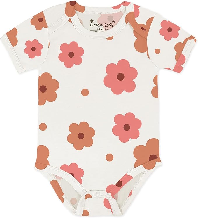 Jimonda Baby Bodysuits Rayon from Bamboo Short Sleeve Baby Boys Girls Rompers Soft Outfits Newborn Clothes