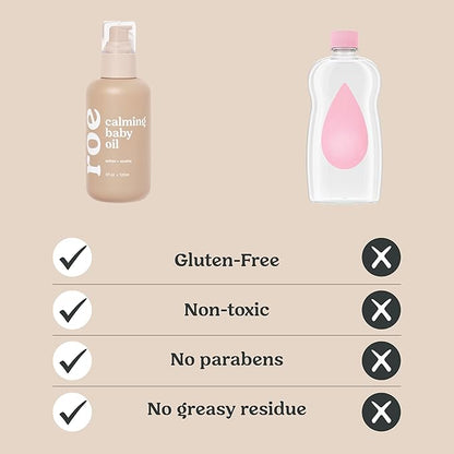 Roe Wellness Baby Hair, Scalp & Body Oil Unscented | Massage, Soothe, & Hydrates Irritated Skin | All Natural Non-Greasy Hydrating | Moisturize Full Body