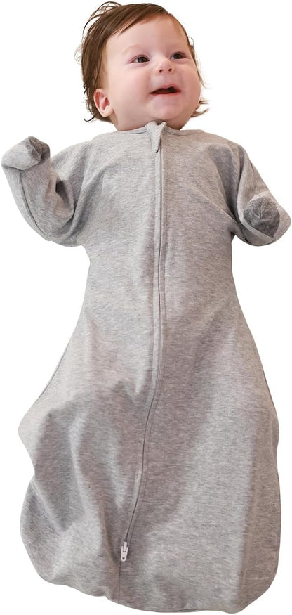 ZIGJOY Baby Transitional Swaddles for Newborns: 0.5 Tog Arms Up Sleep Sack 3-6-12 Months Soft Cotton Shark Fin 2 Way Zipper