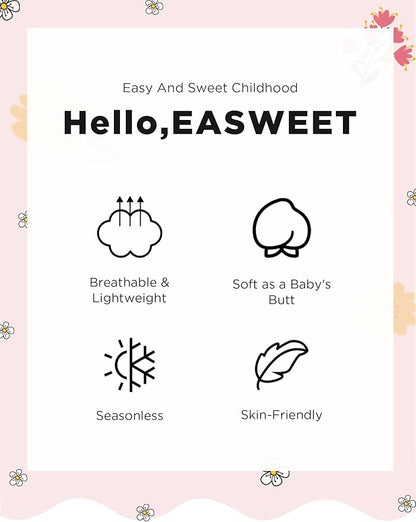 Infant Baby Girl Bodysuit Dress with Hairband Set, Bamboo Viscose Summer Clothes Outfit