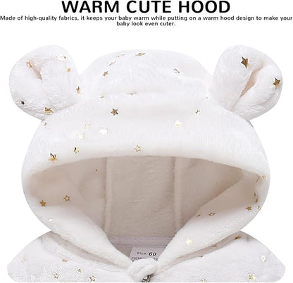 Baby Girl Winter Fleece Coat Toddler Boy Jacket Infant With Hood Warm Outerwear