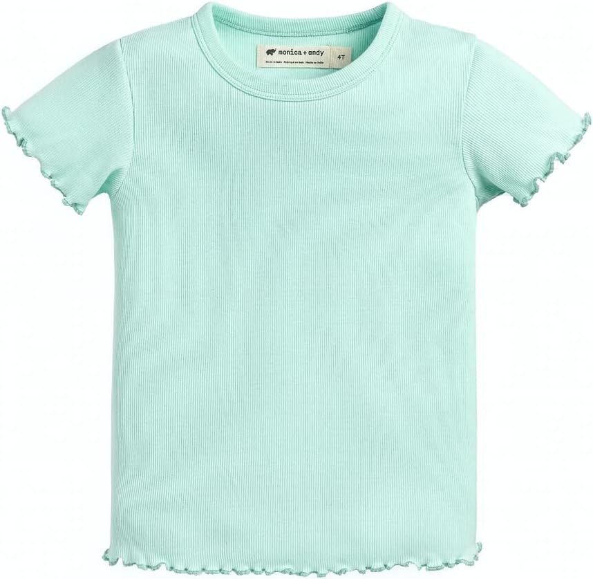 Monica + Andy Crewneck Tee, 100% Organic Cotton Clothes for Girls & Boys, Printed T-Shirt Sizes for Kids, Toddler & Baby