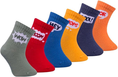 Bella Baby & Toddler Seamless-Toe Turkish Cotton Crew Socks (6-Pack)