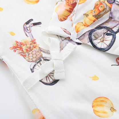BINIDUCKLING Baby Kimono Style Wrap Over Bodysuit Soft Muslin Fabric Graphic Print