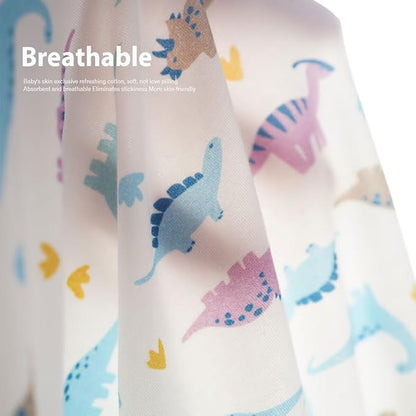 Teach Leanbh Unisex Baby 2 Pack Bamboo Viscose Pajamas with Mittens and Feet Cuffs 2 Way Zipper Long Sleeve Romper