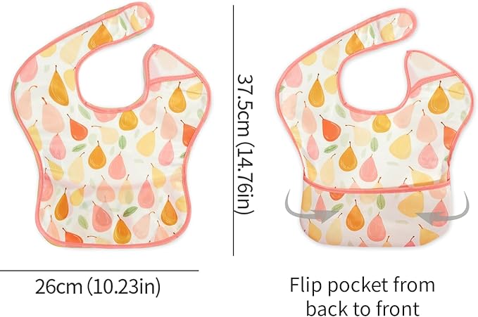 3-Pack Waterproof Baby Bibs for Eating - Lightweight Feeding Bibs, Mess Proof, Baby Essential Must Have for Eating
