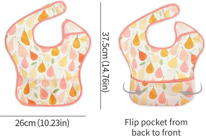 3-Pack Waterproof Baby Bibs for Eating - Lightweight Feeding Bibs, Mess Proof, Baby Essential Must Have for Eating
