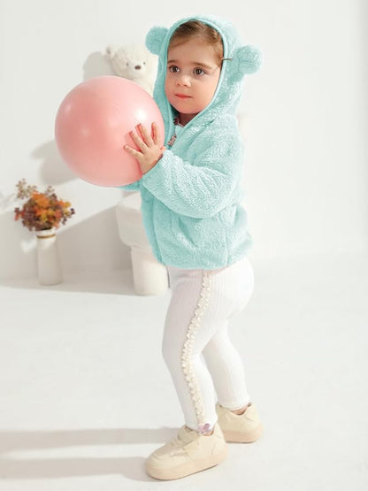 Baby Boys Girls Fleece Jackets Zip Up Hoodies Cute Bear Coats Fall Winter Fuzzy Jacket Newborn Boys Girls Outwear