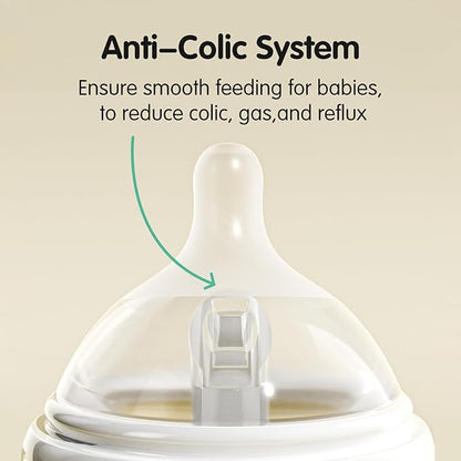 Natural Flow Silicone Baby Bottle Nipple for Wide Neck Bottles Level 0, Extra Slow Flow (SS) Nipple, 0+ Months, 4 Counts (Pack of 1) BPA-Free