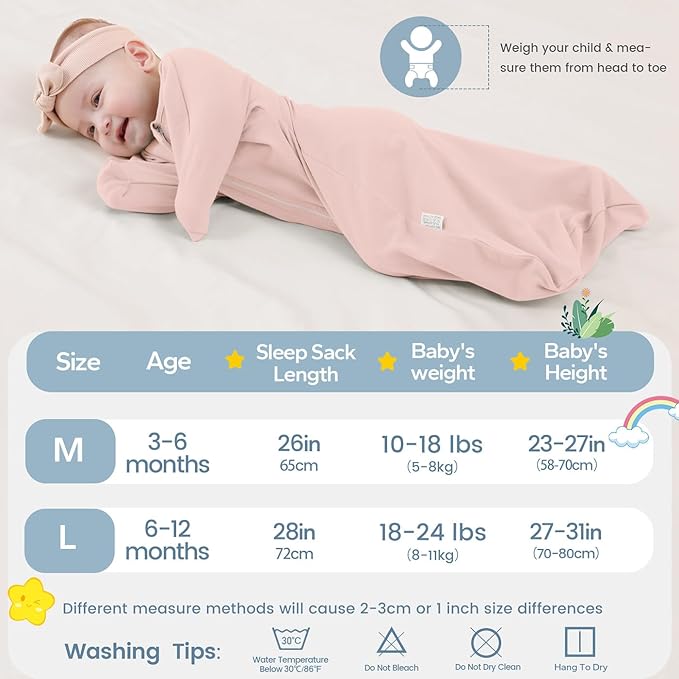 ZIGJOY Baby Transitional Swaddles for Newborns: 0.5 Tog Arms Up Sleep Sack 3-6-12 Months Soft Cotton Shark Fin 2 Way Zipper