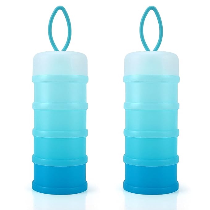 Accmor 2 Pack Baby Formula Dispenser On The Go, Stackable Formula Dispenser Formula Container to Go, Non-Spill Portable Milk Powder Kids Snack Storage Container, BPA Free