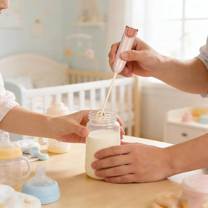 Handheld Electric Baby Formula Mixer with 2 Stirring Sticks, Portable Small Drink Milk Powder Mixer for Bottle Protein Powder Coffee Travel Office Home Stirrer Supply