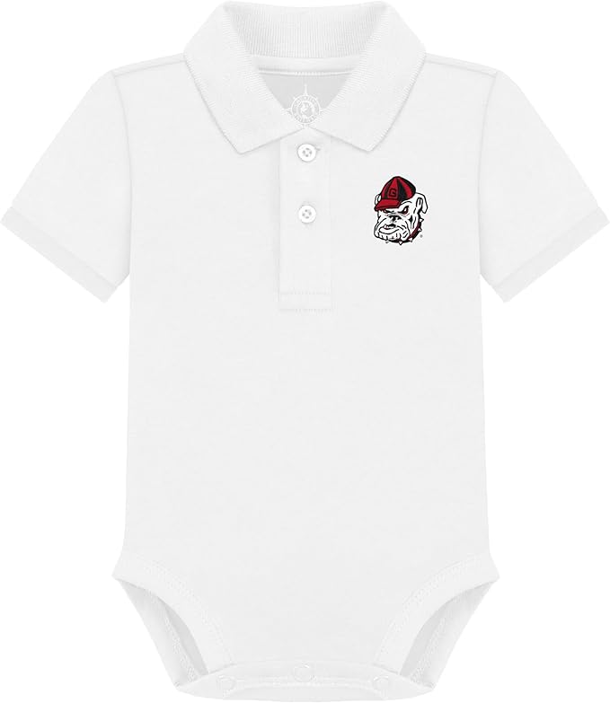 Creative Knitwear College Baby Polo Bodysuit Solid - Team Logo, Multiple Colors, for Boys & Girls (0-12 Months)