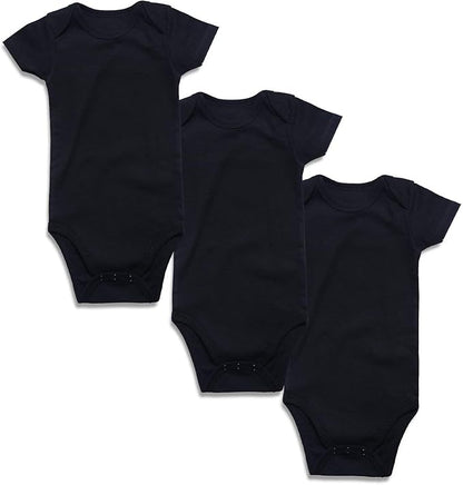 GKrepps Unisex 3-Pack Short-Sleeve 100% Organic Cotton Baby Bodysuits Infant Toddler