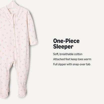 Amazon Essentials x Sofia Grainge Unisex Babies' Cotton Footed Sleep and Play Bodysuit, Pack of 2