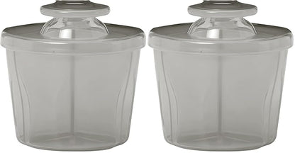 Dr. Brown's Baby Formula Dispenser with Snap-On Lid for On-The-Go Feedings, Milk Powder Dispenser for Traveling with Infant, Gray (Pack of 2)
