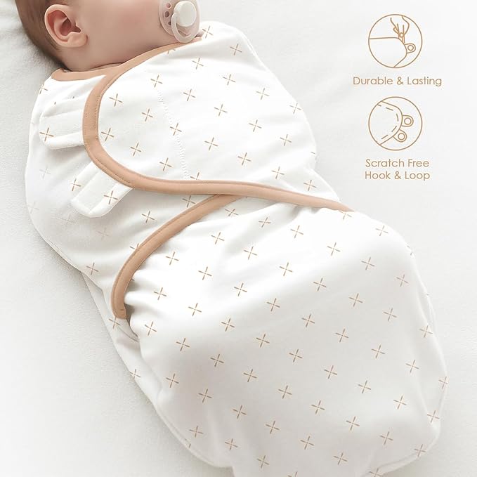 Baby Swaddle Blanket, 0-3 Months, Cotton Arm-in Sleep Sack, Wearable Blankets Wrap for Newborn Infant