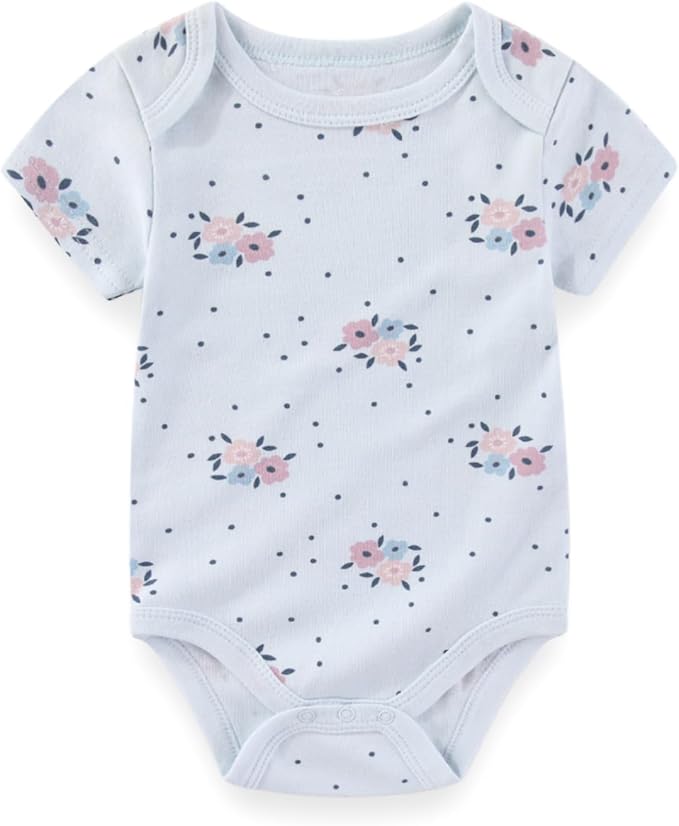 Baby Boy Girl Bodysuit 5 Pack Cotton Short Sleeve Romper Soft Baby Clothes Outfit 0-12 Month