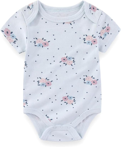 Baby Boy Girl Bodysuit 5 Pack Cotton Short Sleeve Romper Soft Baby Clothes Outfit 0-12 Month