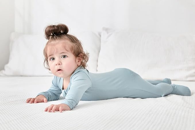 RRP Unisex Baby Footies Pajamas,Rayon Derived From Bamboo,Buttery Soft Sleep 'N Play PJs,2-Way Zipper Closure,0-18 Months