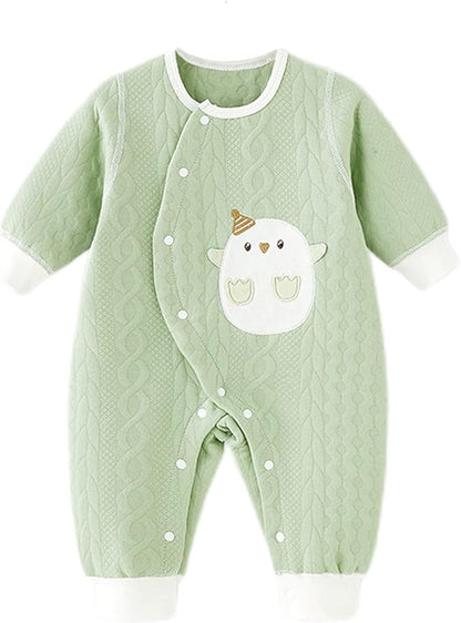Newborn Baby Boy Girl Organic Cotton Bodysuit Long Sleeve Jumpsuit 3-Pack Outfits Clothes,0-24Months