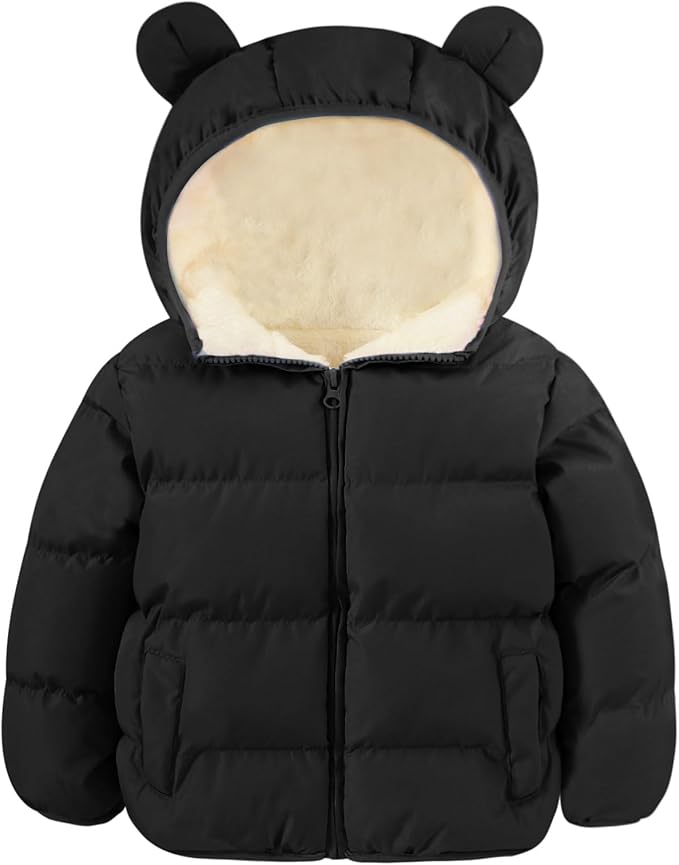 BFUSTYLE Baby Toddler Coat Boys Girls Bear Ear Hooded Puffer Jacket for kids 6M-5T