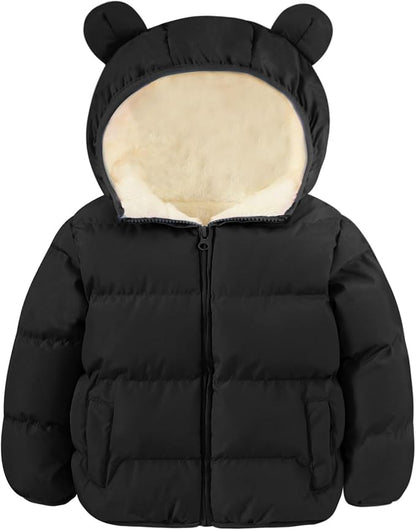 BFUSTYLE Baby Toddler Coat Boys Girls Bear Ear Hooded Puffer Jacket for kids 6M-5T