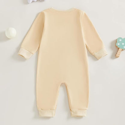 Newborn Baby Boy Fall Outfit Romper Golf Court Embroidery Long Sleeve Onesie Jumpsuit Bodysuit Cute Infant Clothes