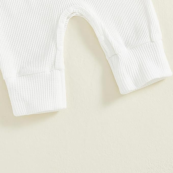 Newborn Baby Girl Clothes Long Sleeve Crew Neck Letter Embroidery One Piece Romper Jumpsuit Infant Fall Winter Outfit