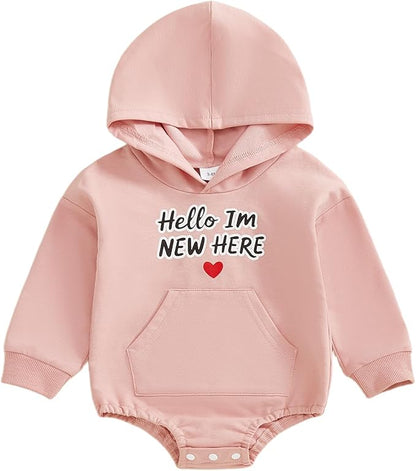 Thorn Tree Baby Boy Valentines Outfit Hooded Sweatshirt Bubble Romper Newborn Sweater Infant Onesie Hoodie