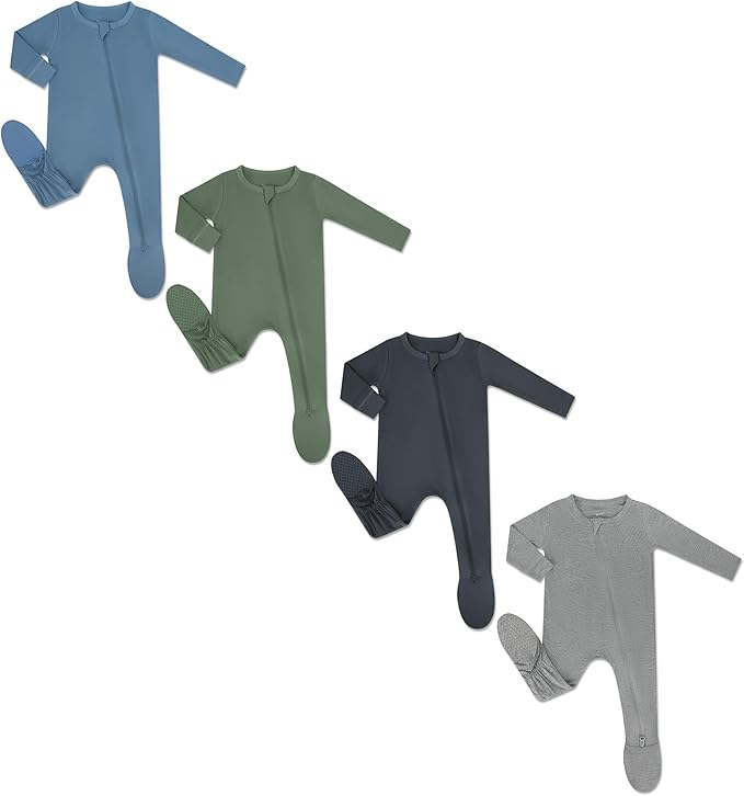 HAPIU Rayon from Bamboo Baby Footed Pajamas, 2 Way Zipper YKK, Footie for Baby Boy Girls, Newborn-24 Months