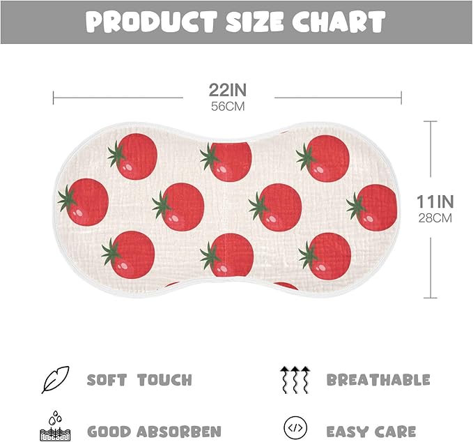 vvfelixl Muslin Burp Cloths Fresh Tomato Baby Washcloths for Baby Girl Boys 2 Pack