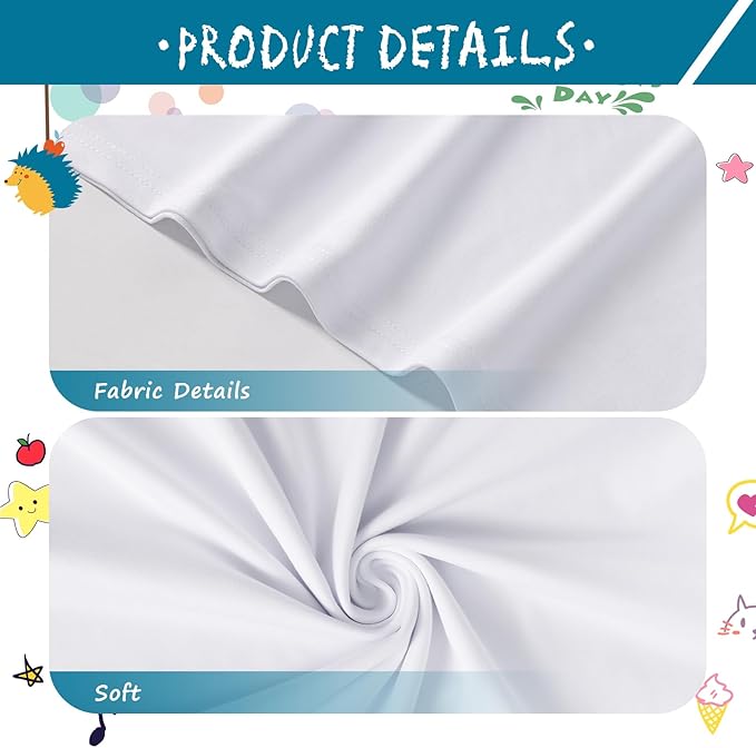 4 Pack Toddler Blank Sublimation T-Shirt,Modal Crew Neck Short Sleeve, T-Shirt for Kids Baby Children