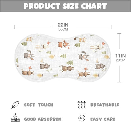 vvfelixl Woodland Animals Watercolor Burp Cloths for Baby Boy Girls Baby Washcloths Burp Rags 1 Pack White