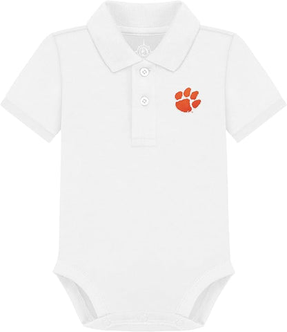 Creative Knitwear College Baby Polo Bodysuit Solid - Team Logo, Multiple Colors, for Boys & Girls (0-12 Months)
